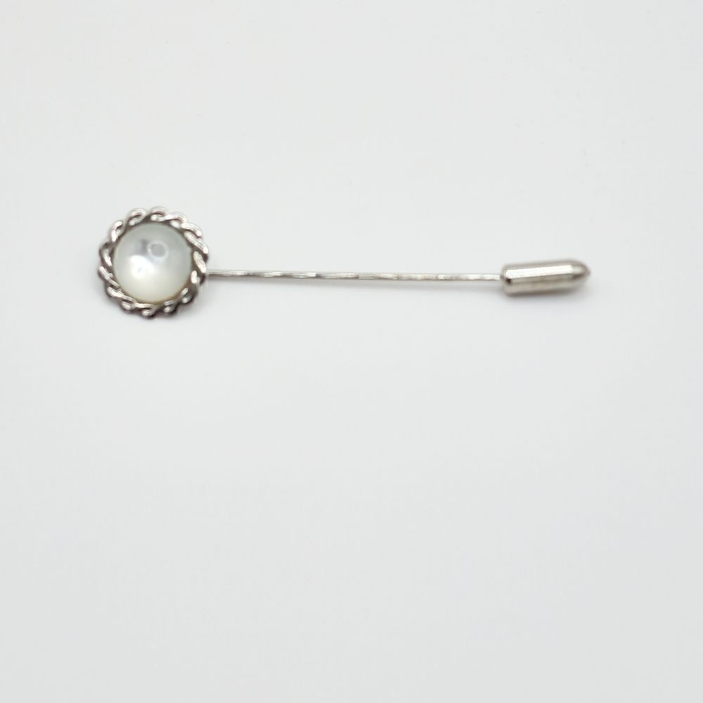 Art Deco Silver moonstone stick pin